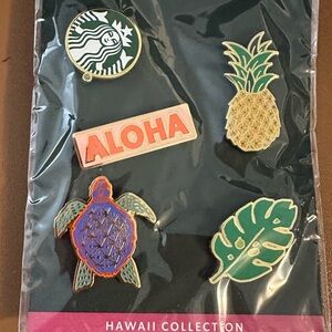 Starbucks Hawaii Collection Pin Set - Green, Purple, Gold